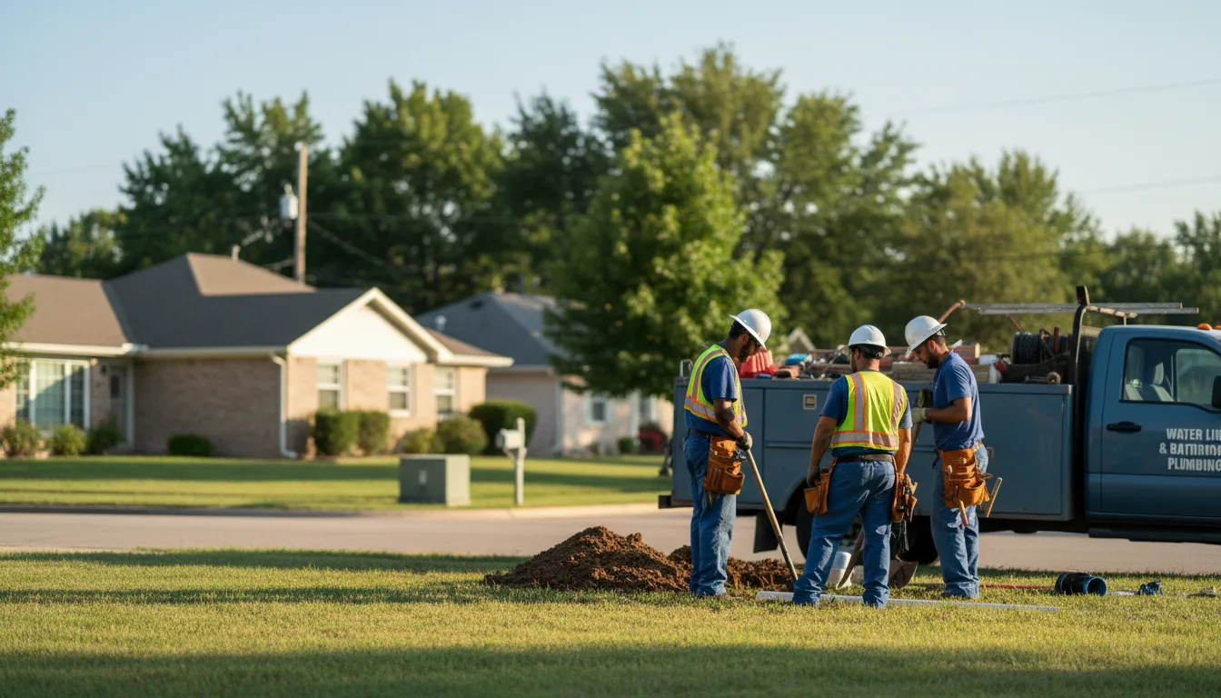 Residential water line and bathroom plumbing service in Oaks, PA